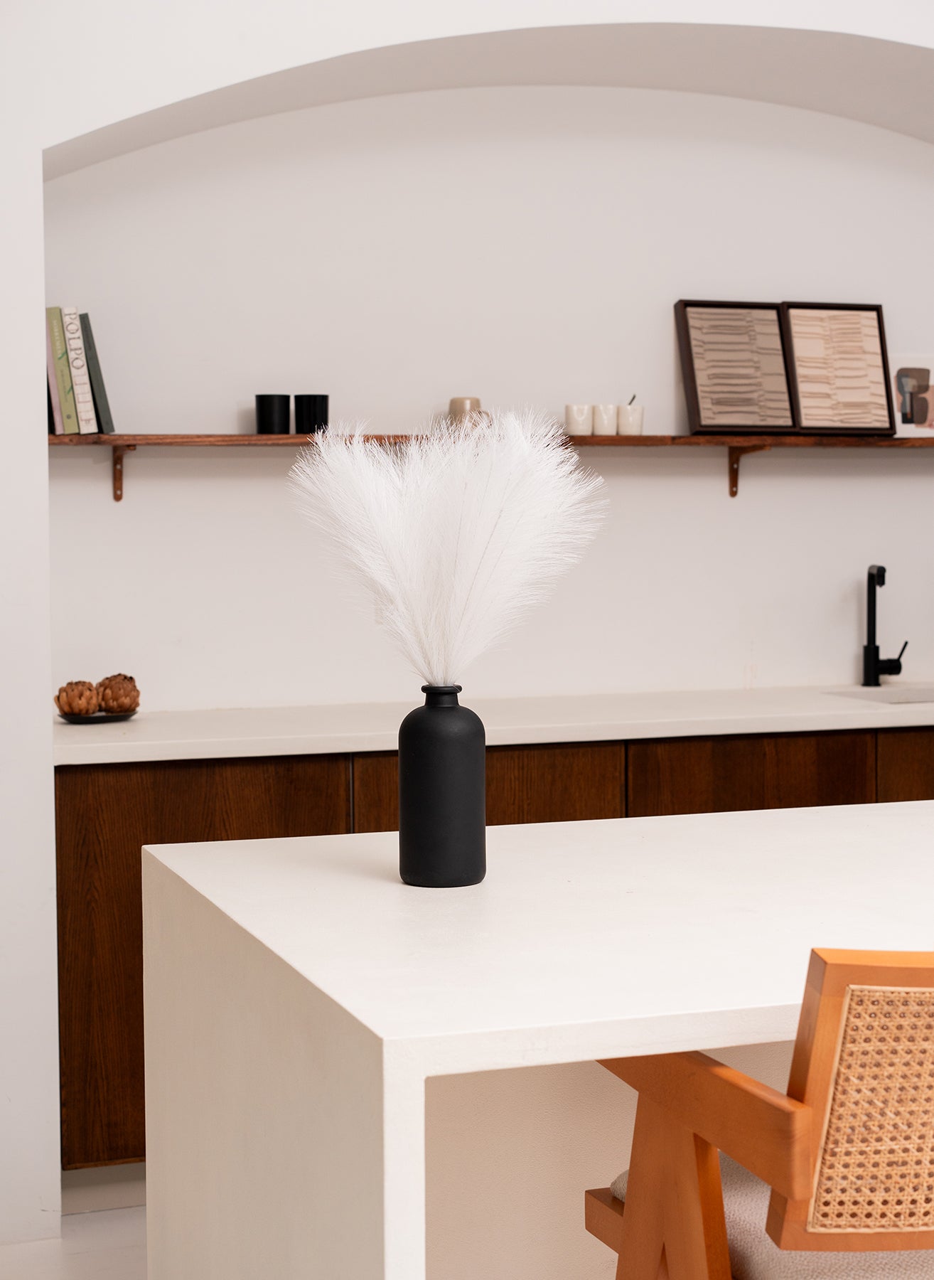 Pampas 60cm (5 tiges) - Blanc