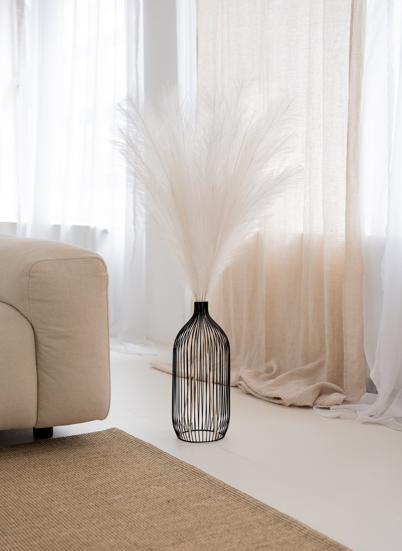 Pampas 110cm (3 tiges)- Blanc