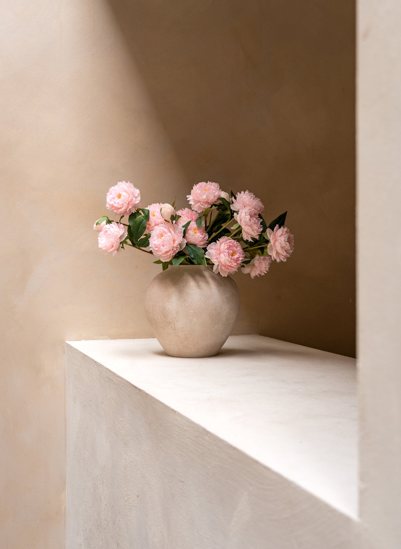 Pivoines - Rose (6 tiges / 18 têtes de fleurs)