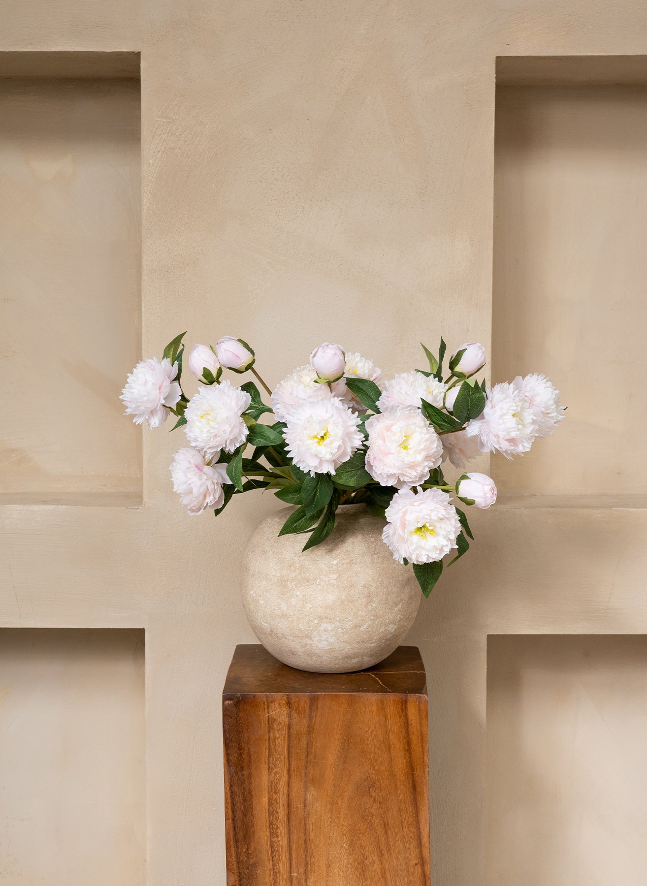 Pivoines - Rose Pâle (6 tiges / 18 têtes de fleurs)
