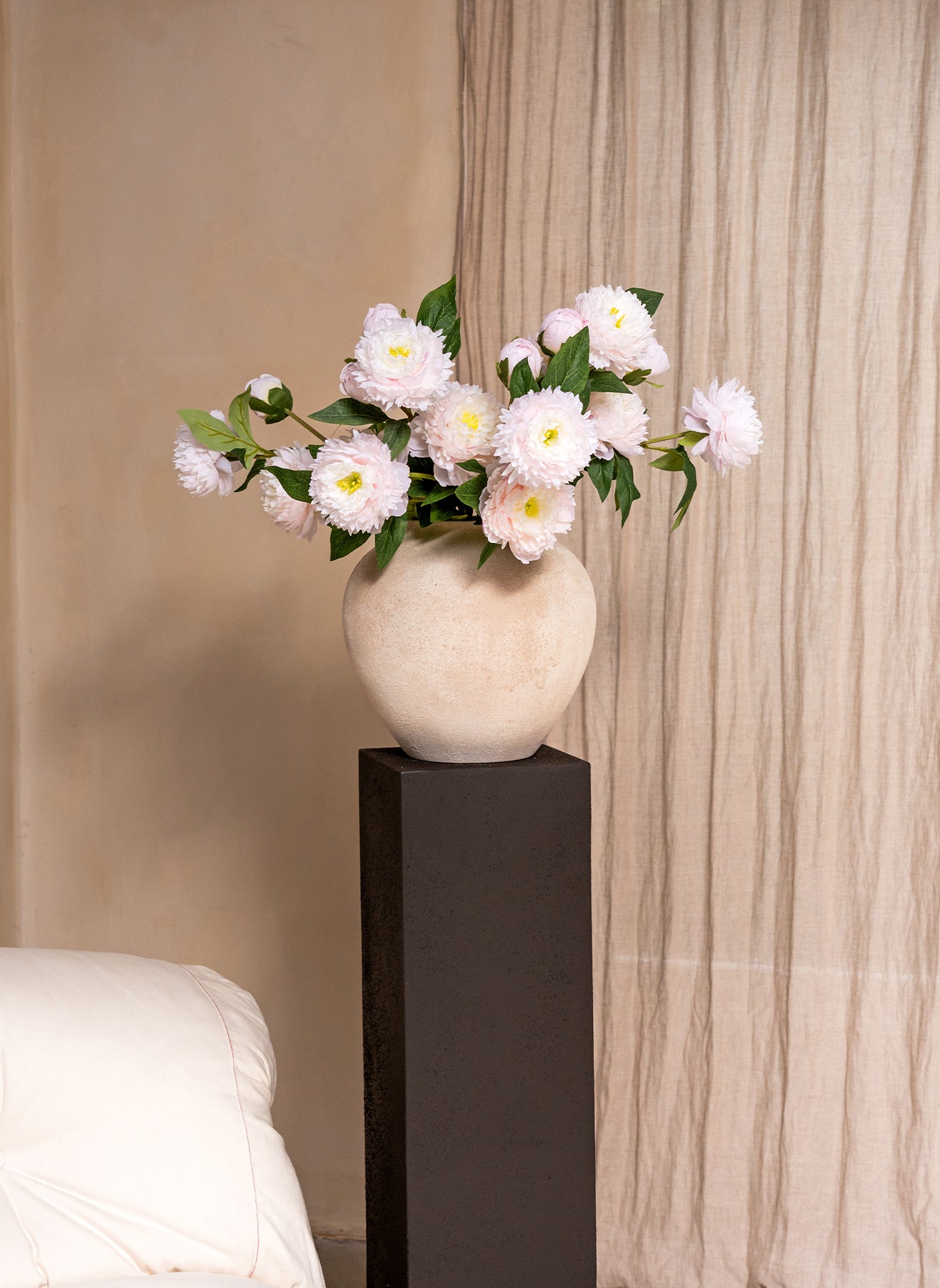 Pivoines - Rose Pâle (6 tiges / 18 têtes de fleurs)