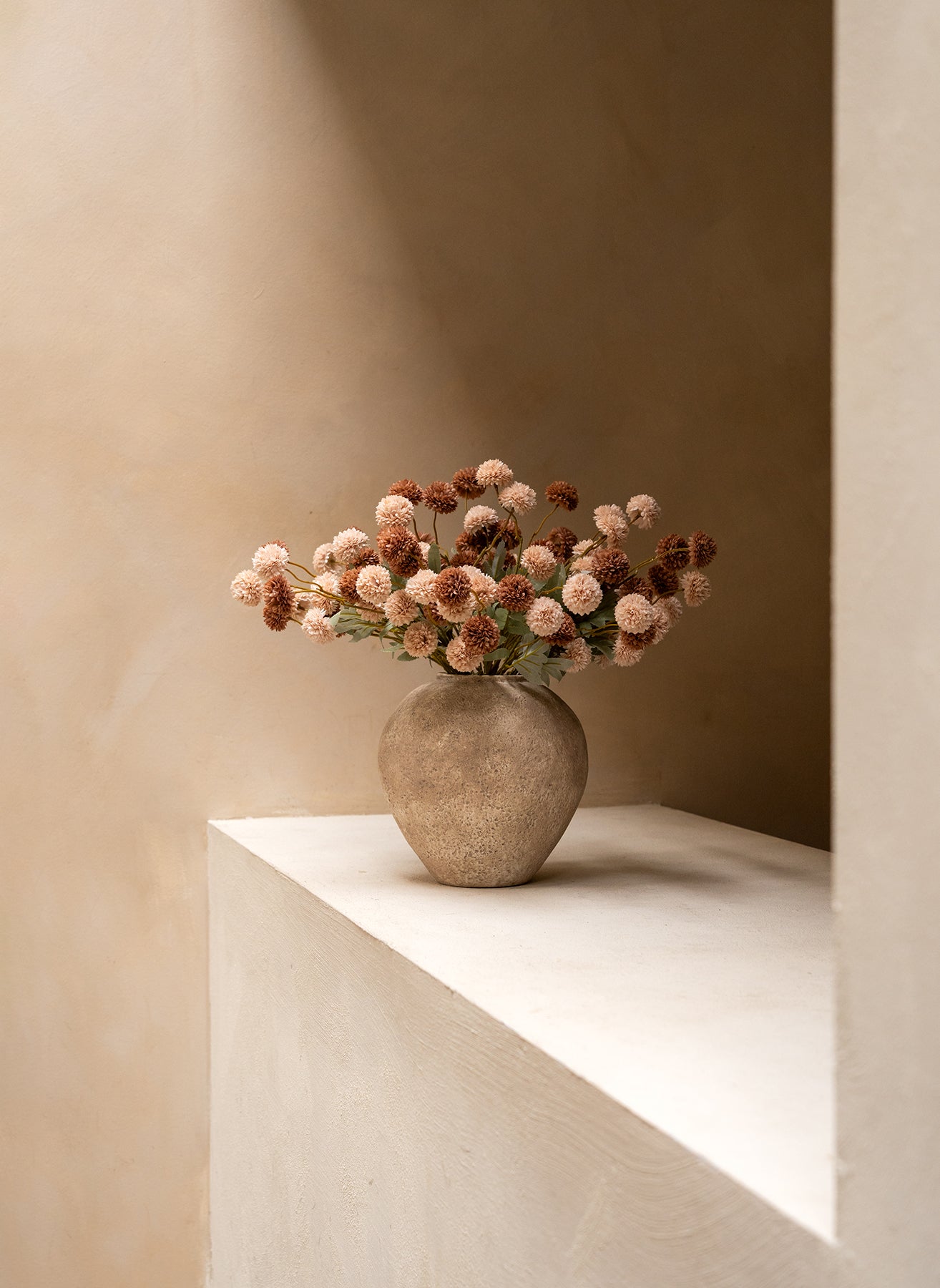 Fleurs de Kiku - Mélange Crème (20 tiges/ 100 pompons)