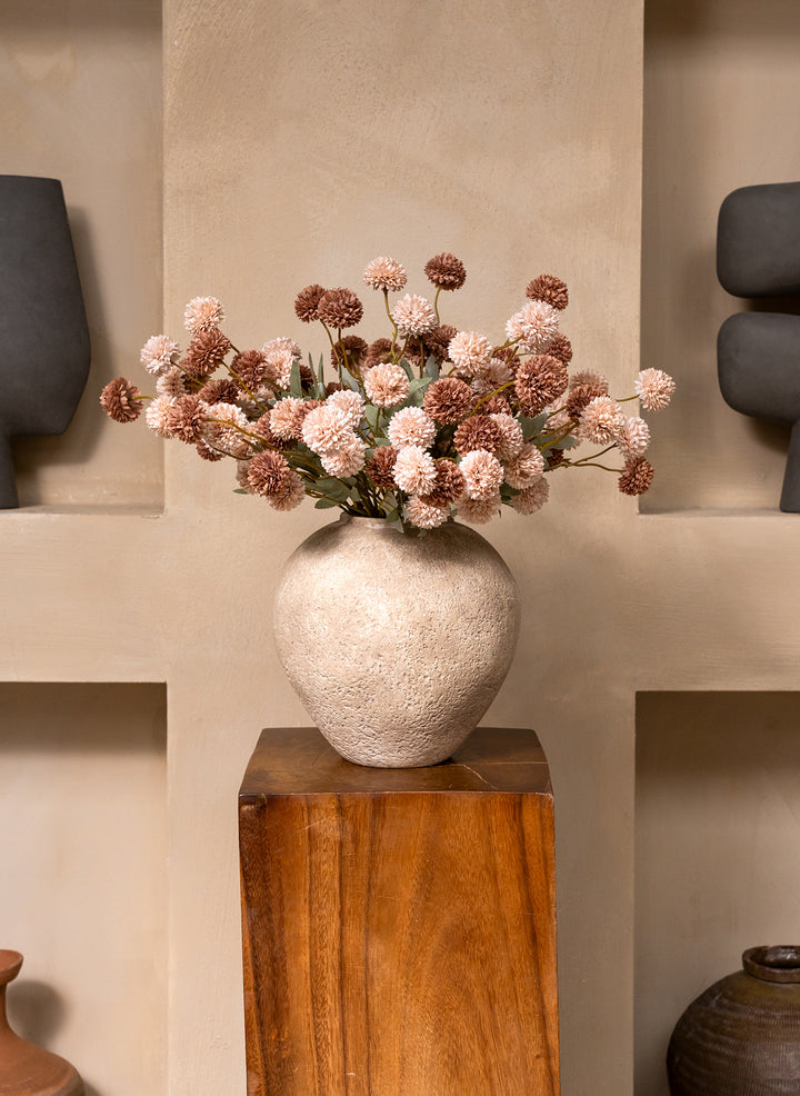 Fleurs de Kiku - Mélange Crème (10 tiges/ 50 pompons)