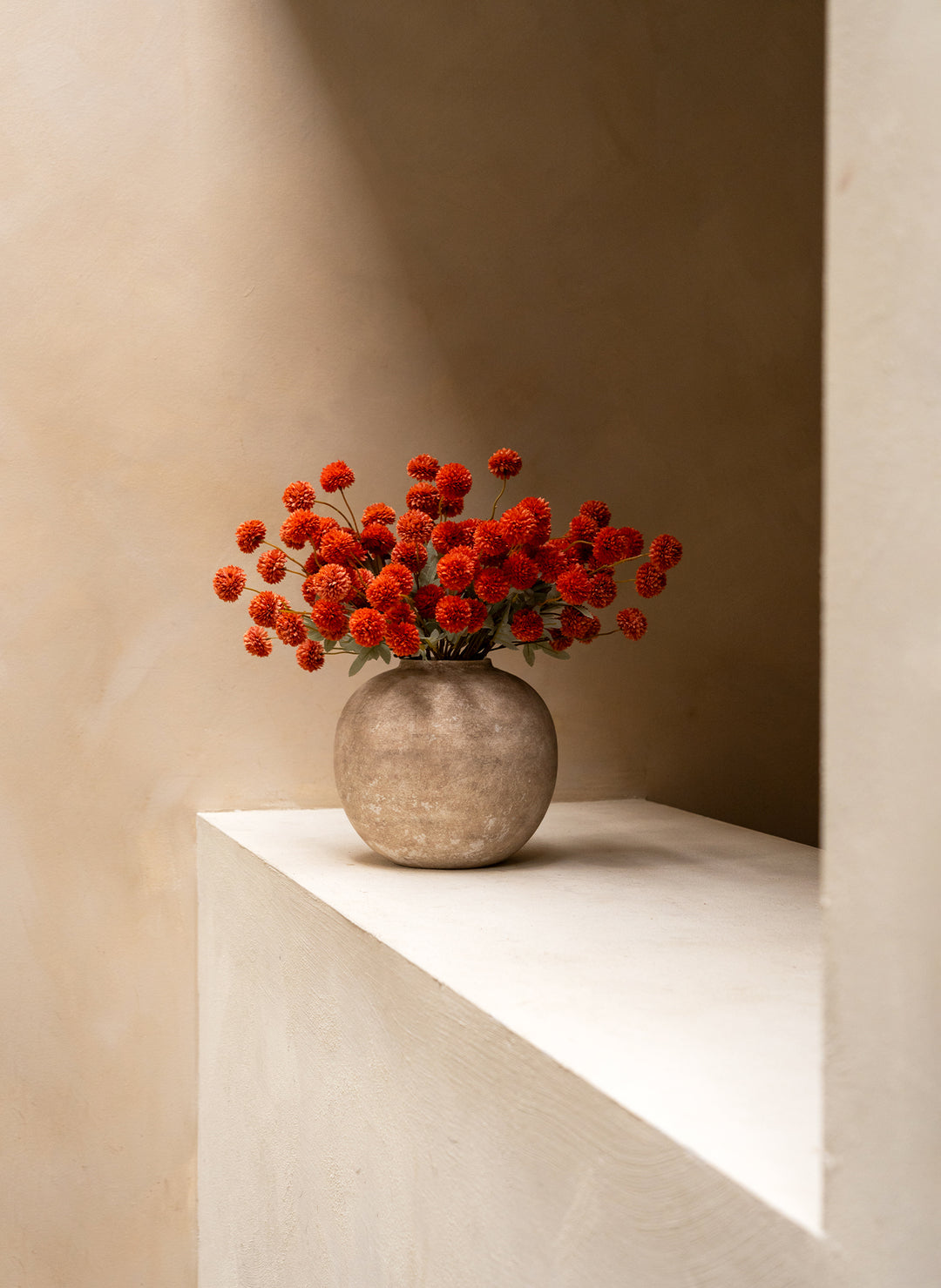 Fleurs de Kiku - Terracotta (20 tiges/ 100 pompons)