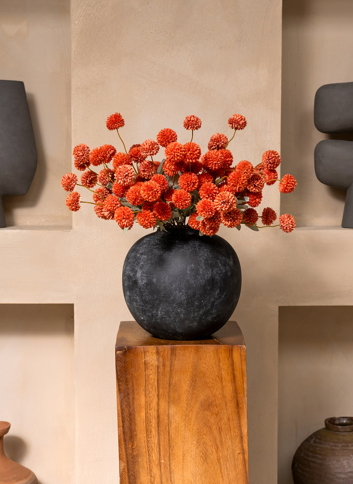 Fleurs de Kiku - Terracotta (20 tiges/ 100 pompons)