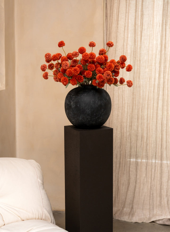 Fleurs de Kiku - Terracotta (20 tiges/ 100 pompons)