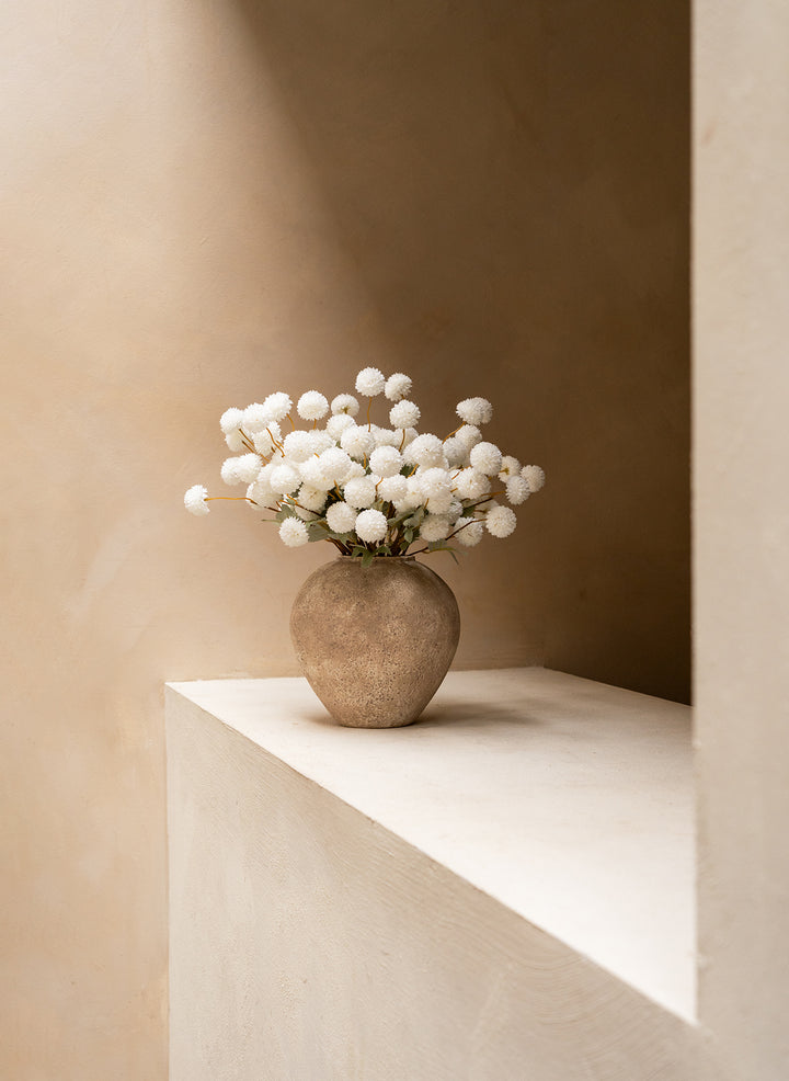 Fleurs de Kiku - Blanc (20 tiges/ 100 pompons)