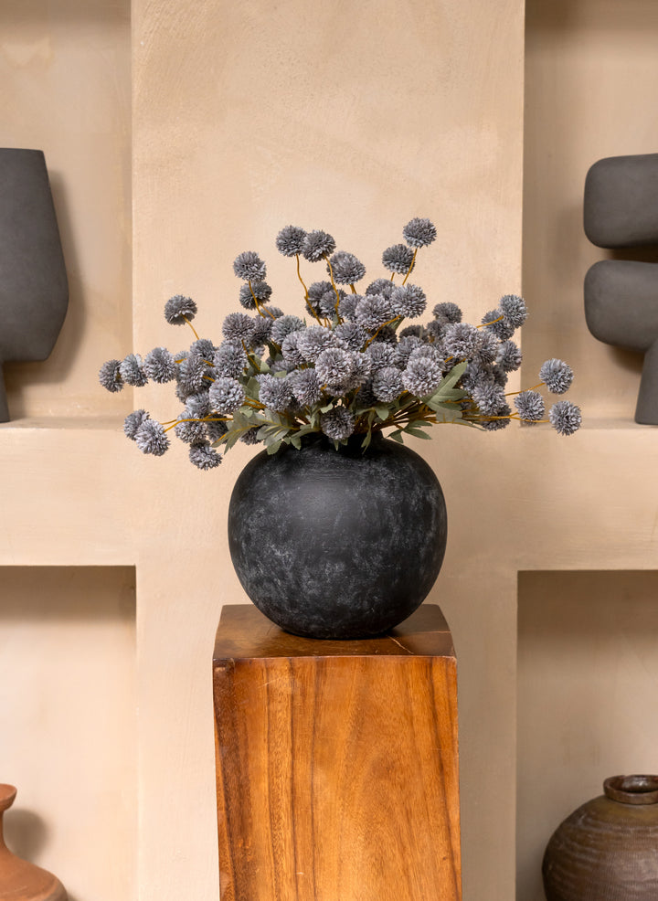 Fleur de Kiku - Bleu-gris (20 tiges/ 100 pompons)