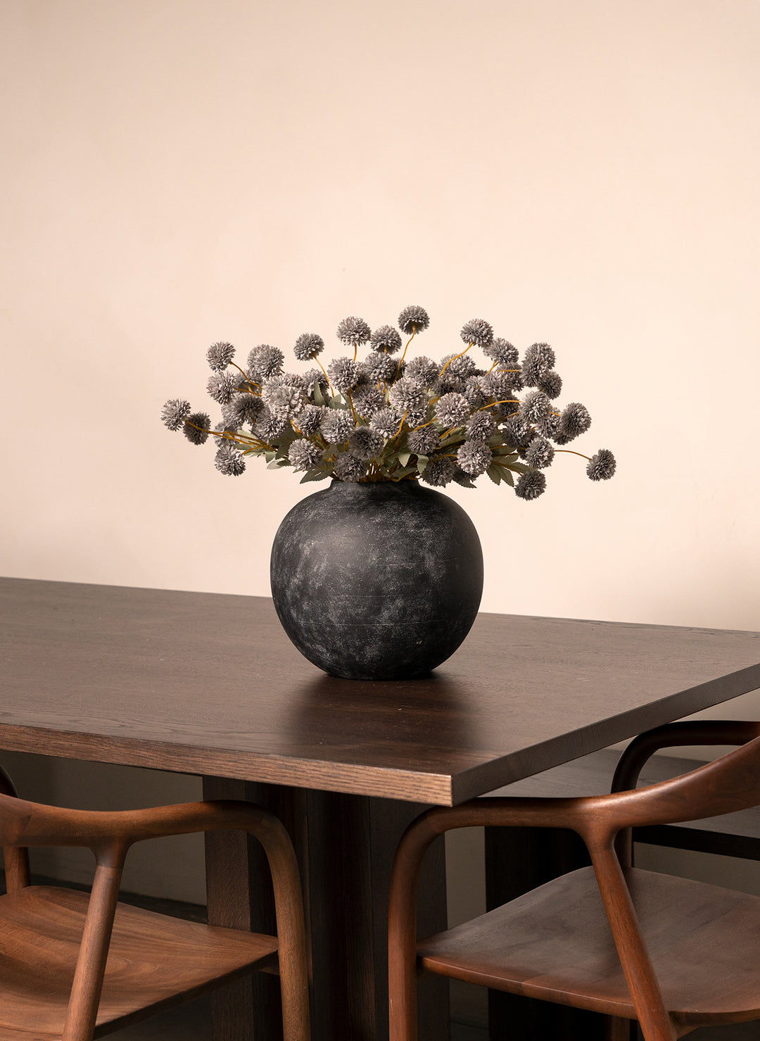 Fleur de Kiku - Bleu-gris (20 tiges/ 100 pompons)