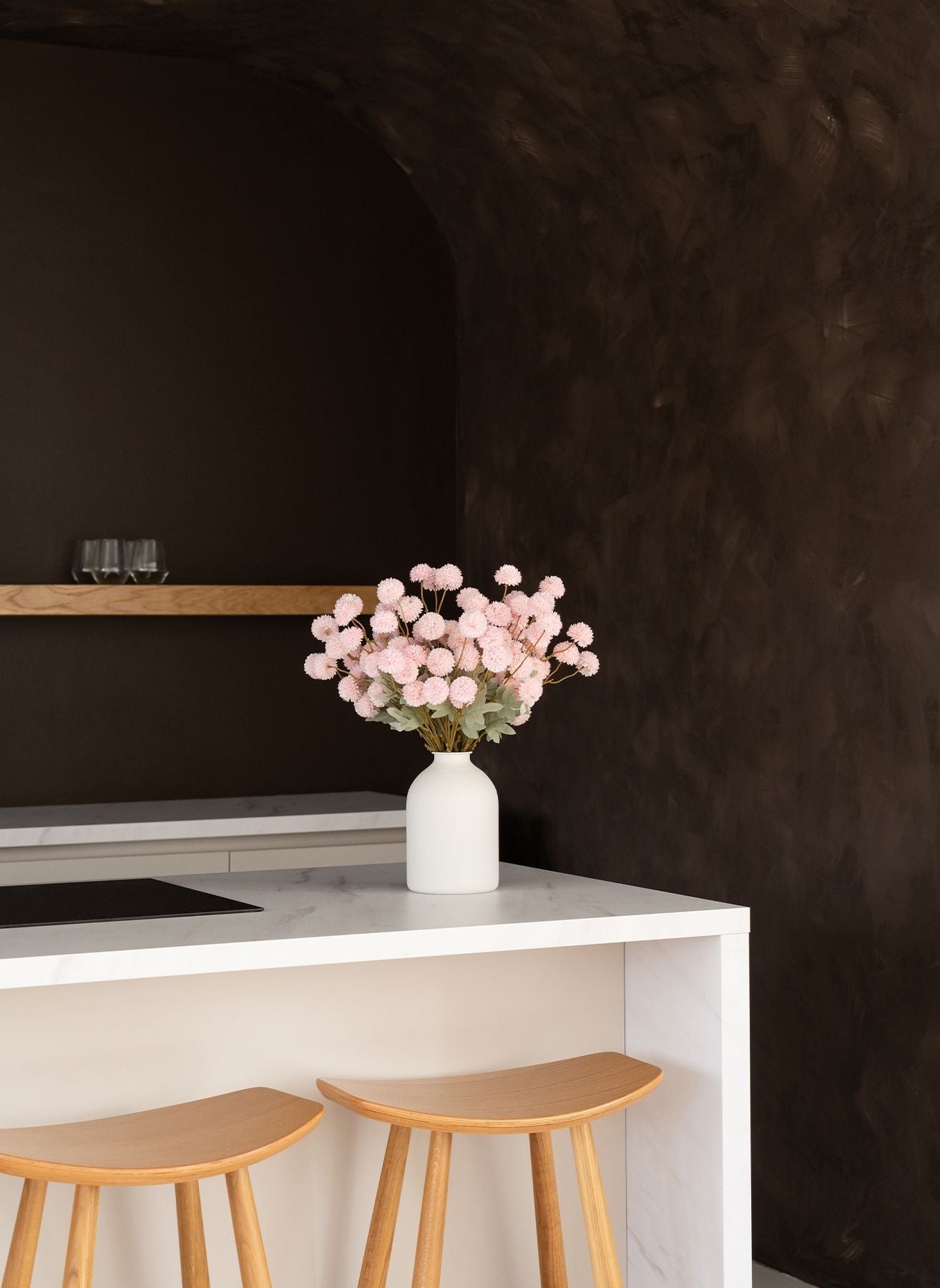 Fleurs de Kiku - Rose (20 tiges/ 100 pompons)