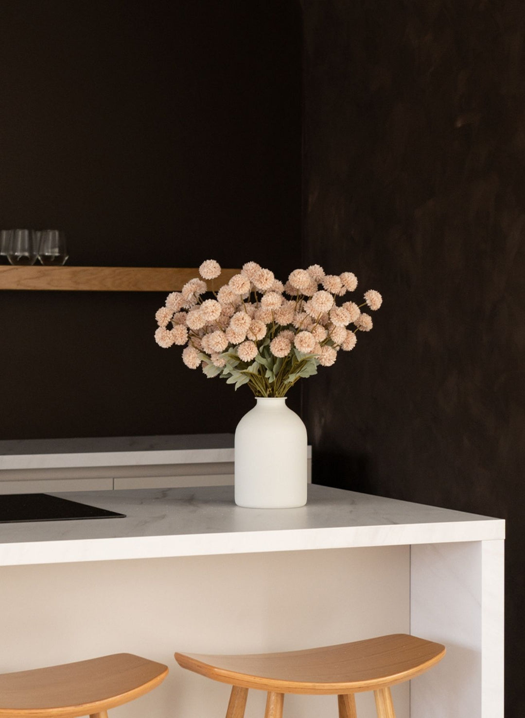 Fleurs de Kiku - Crème (20 tiges/ 100 pompons)