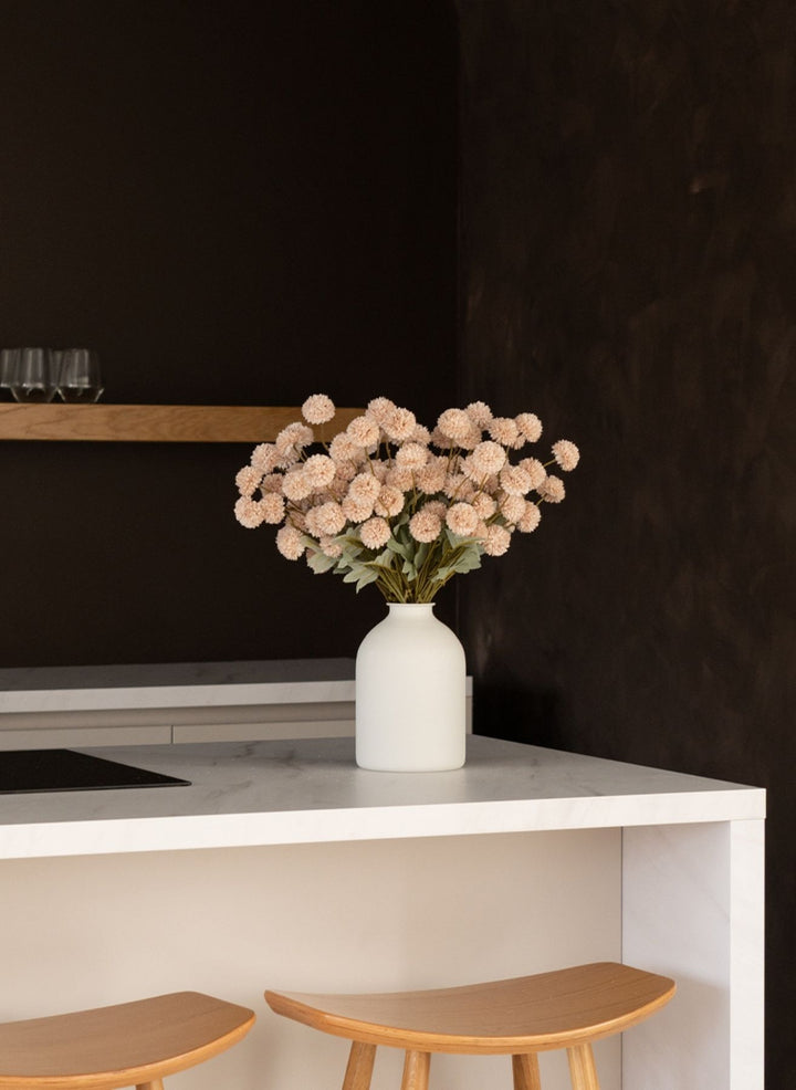 Fleurs de Kiku - Crème (20 tiges/ 100 pompons)