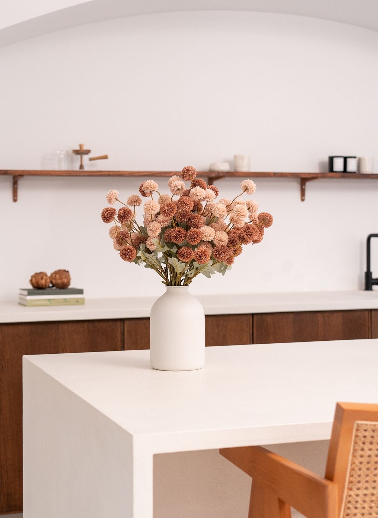 Fleurs de Kiku - Mélange Crème (20 tiges/ 100 pompons)