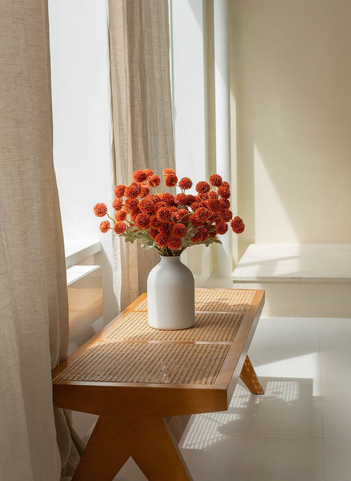 Fleurs de Kiku - Terracotta (20 tiges/ 100 pompons)