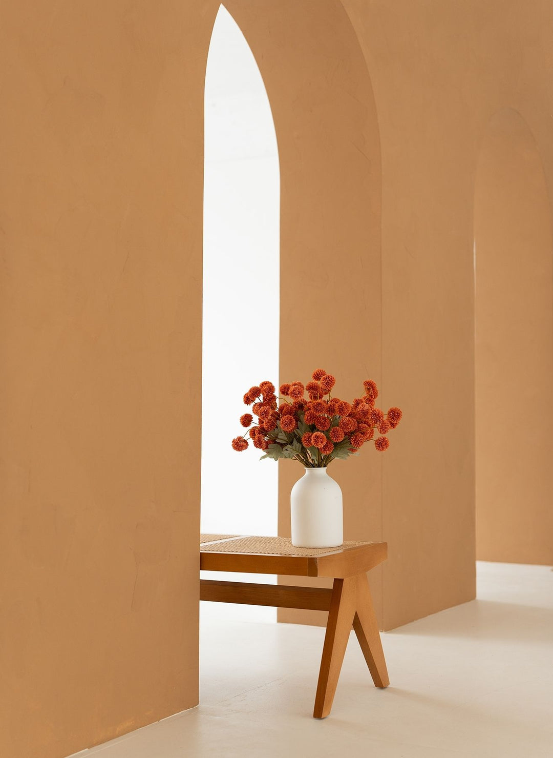 Fleurs de Kiku - Terracotta (20 tiges/ 100 pompons)