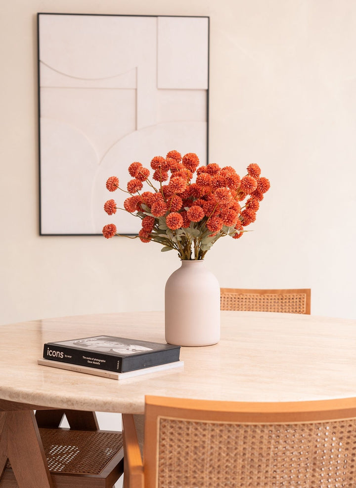 Fleurs de Kiku - Terracotta (20 tiges/ 100 pompons)