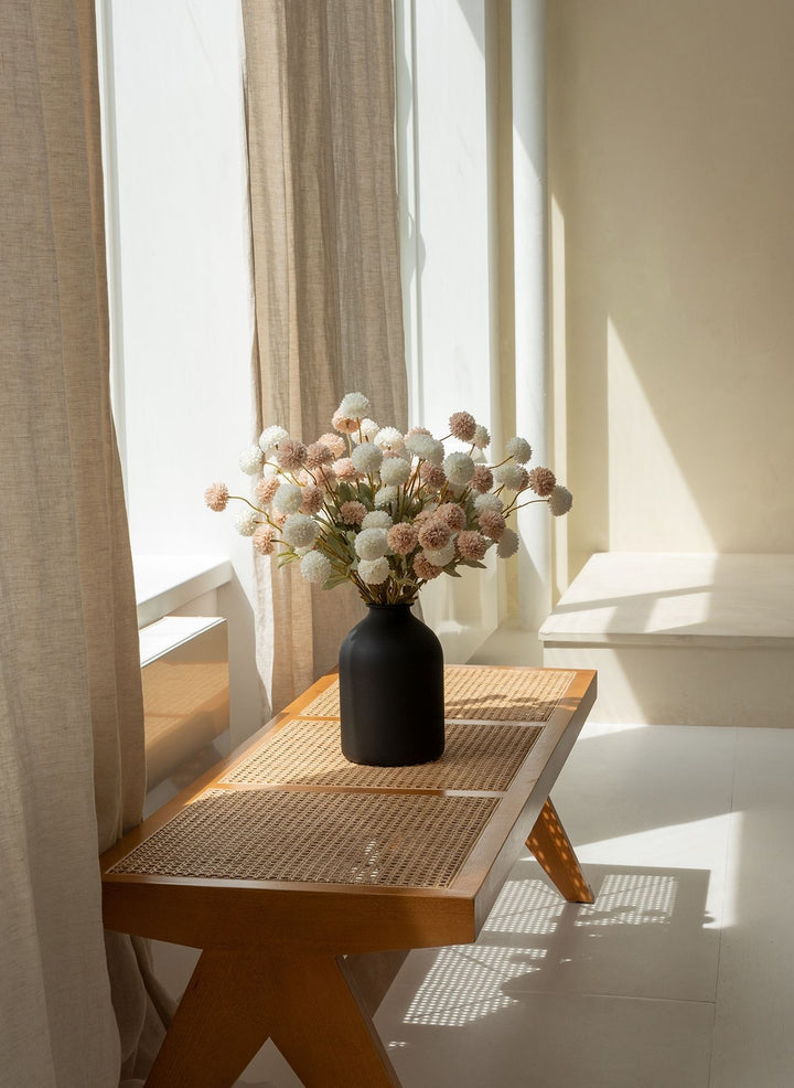 Fleurs de Kiku - Beige Mélange (20 tiges/ 100 pompons)