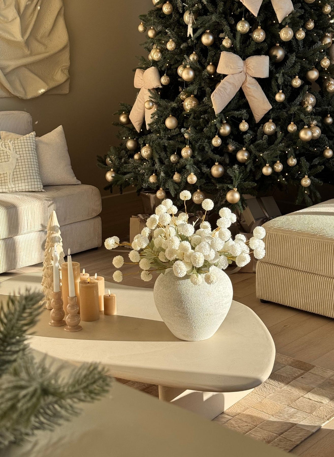 Fleurs de Kiku - Blanc (20 tiges/ 100 pompons)