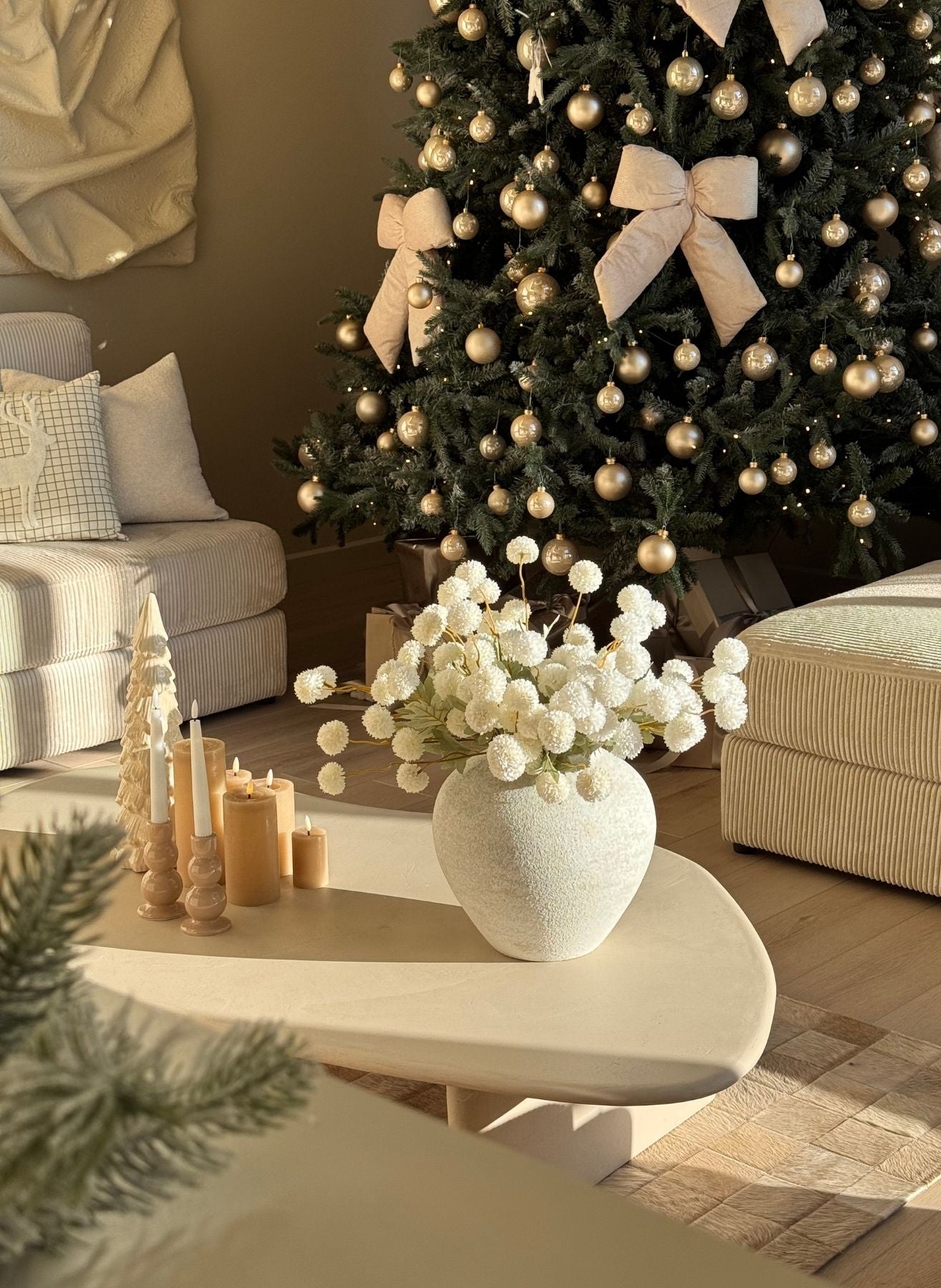 Fleurs de Kiku - Blanc (20 tiges/ 100 pompons)