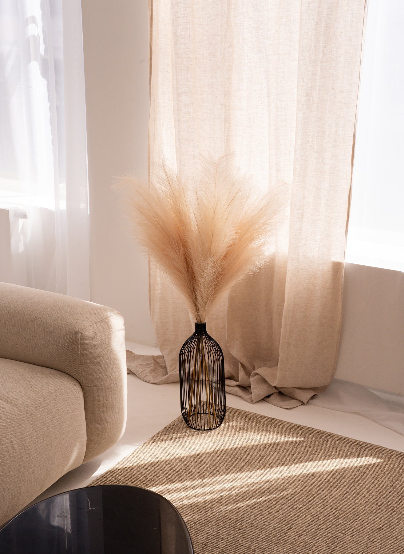 Pampas 110cm (3 tiges)- Crème