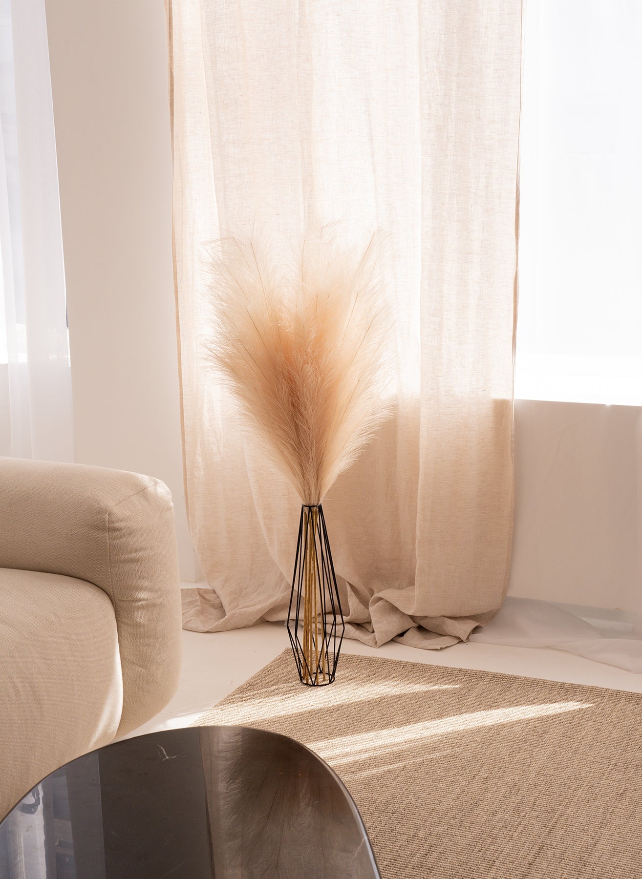 Pampas 110cm (3 tiges)- Crème