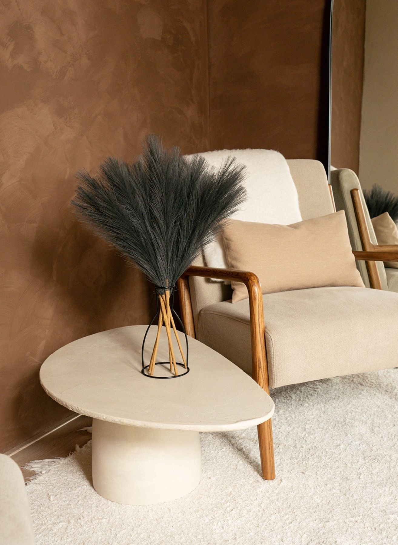 Pampas 60cm (5 tiges) - Gris foncé