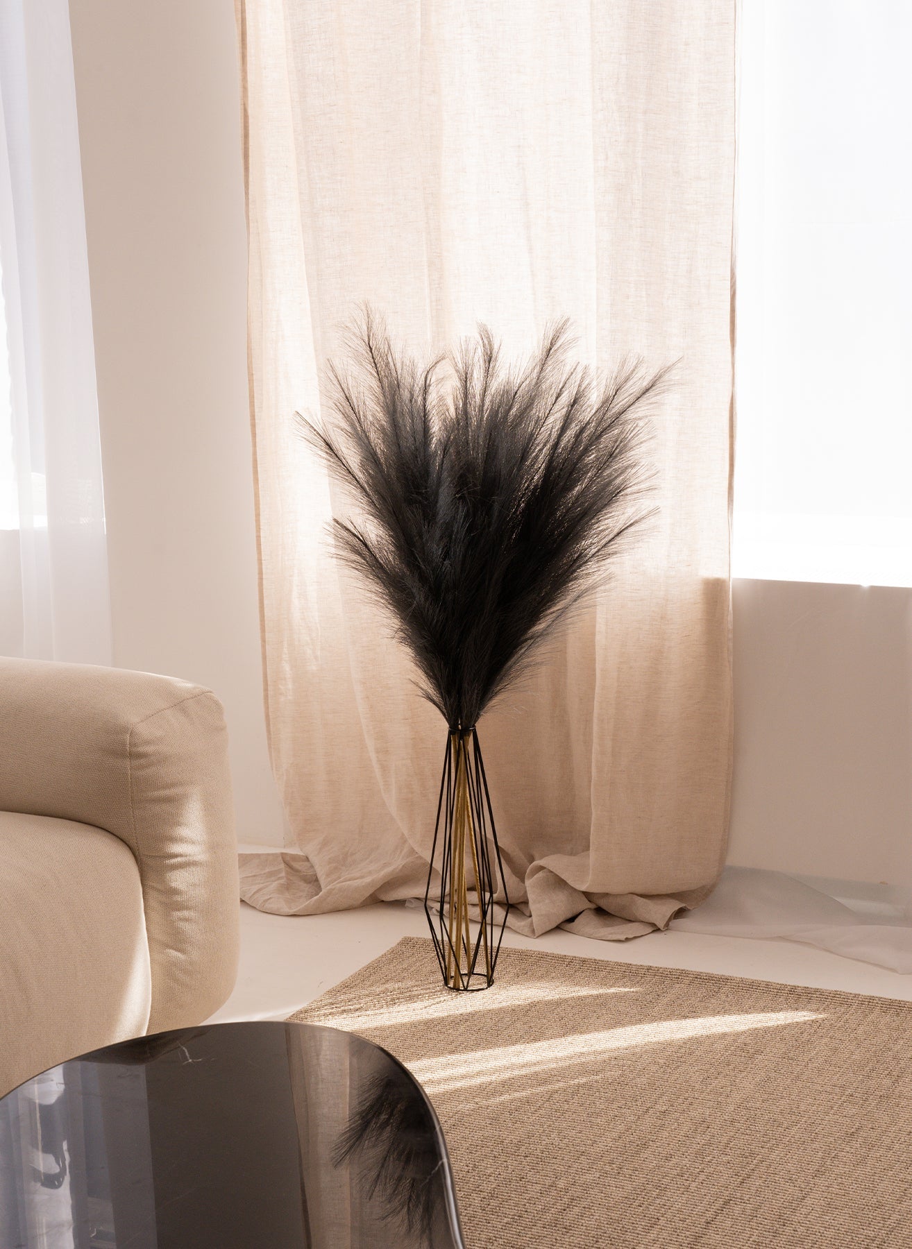 Pampas 110cm (3 tiges)- Gris foncé